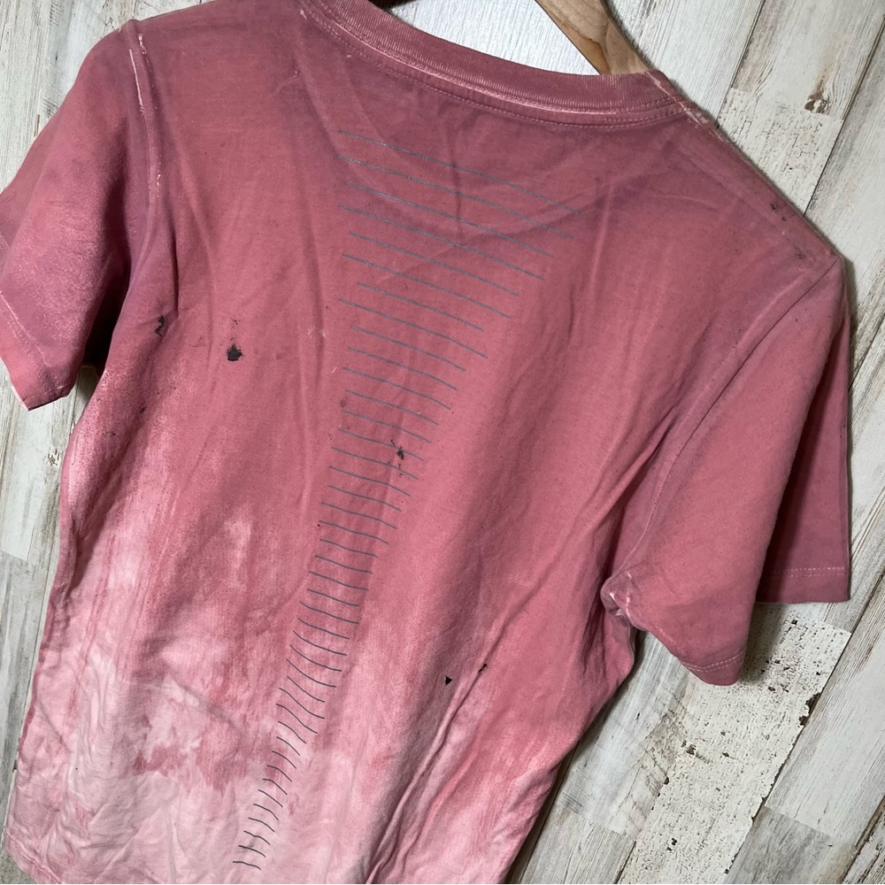 Y2K Affliction Pink White Rhinestone Grunge Painted Thrashed Womens Medium - Picture 6 of 7